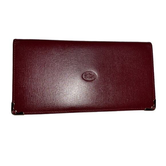 Vintage Cartier Burgundy Leather Bifold Wallet NWOT - Picture 13 of 14